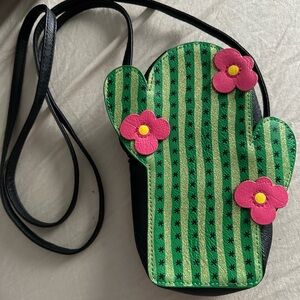 No Boundaries Green and Pink Cactus Crossbody Bag